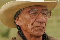 ROCKY BOY'S INDIAN RESERVATION. Joe Big Knife, at his ranch on the Rocky Boy's Indian Reservation Thursday, August 18, 2005. Original public domain image from Flickr