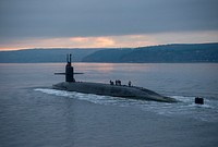 The Ohio-class ballistic missile submarine USS Pennsylvania (SSBN 735) transits the Hood Canal as the boat returns to its homeport at Naval Base Kitsap-Bangor, Wash., following a routine strategic deterrent patrol Dec. 27, 2017.