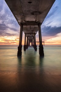 Pacifica Municipal Pier during sunset. Free public domain CC0 photo.