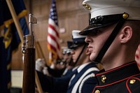 U.S. Military District of Washington Joint Armed Forces Color Guard Present the Colors, during the USDA Black History Month observance at the headquarters in Washington, D.C., on Feb. 15, 2018.