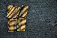MEDITERRANEAN SEA. Ammunition on the flight deck prior to a basic zeroing of optic deck shoot aboard the Harpers Ferry-class dock landing ship USS Oak Hill (LSD 51) in the Mediterranean Sea, March 1, 2018.