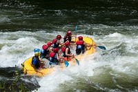 Patrons partake in whitewater rafting on the rapids of the Ocoee river in the Cherokee National Forest, TN.USDA Photo by Lance Cheung. Original public domain image from Flickr