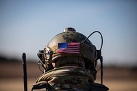 U.S. Air Force Senior Airman Victor Dulay, a Tactical Air Control Party Airman with the New Jersey Air National Guard’s 227th Air Support Operations Squadron, scans the training area for targets on Warren Grove Range, N.J., Jan. 31, 2019.