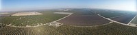 Aerial views of Forever Grateful Ranch where owner Jim Chew grows pistachios with a little help from U.S. Department of Agriculture (USDA) Natural Resources and Conservation Service (NRCS), in the form of micro-sprinklers, a moisture meter, and implemented nutrient management with ground cover plants and compost, on Nov 19, 2018, in Chowchilla, CA. Chowchilla is 150 miles east-southeast of San Francisco.