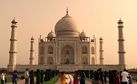 Taj Mahal during sunset. Free public domain CC0 photo.