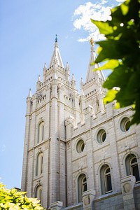 Salt lake temple in Utah, travel background. Free public domain CC0 image.