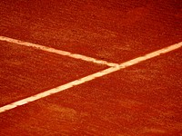 Closeup on tennis court lines. Free public domain CC0 photo.