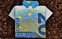Euro folded shirt, money &amp; banking. Free public domain CC0 image.