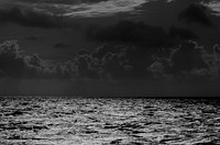 Dark sea thunder storm weather. Free public domain CC0 image.