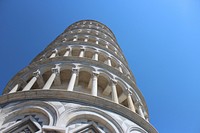 Closeup on The Leaning Tower of Pisa in Italy. Free public domain CC0 image.