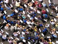 Large outdoor music orchestra. Free public domain CC0 photo.