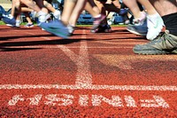 Marathon finish line. Free public domain CC0 photo.