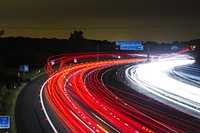 Car tail light long exposure. Free public domain CC0 photo.