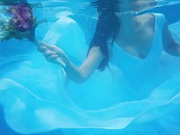 Bride under water. Free public domain CC0 photo.