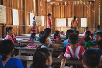 Karen children in classroom, Myanmar - unknown date