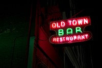 Bar neon sign, free public domain CC0 image.