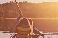 Free 2 women canoeing image, public domain CC0 photo.