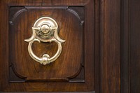 Decorative door knocker. Free public domain CC0 photo.