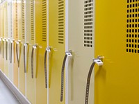 Yellow locker. Free public domain CC0 photo.