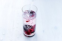 Cocktail with berries. Free public domain CC0 photo.