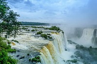 Tropical waterfall Iquazu in Brazil. Free public domain CC0 image.