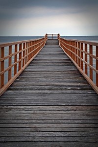 Boardwalk to the ocean. Free public domain CC0 image.