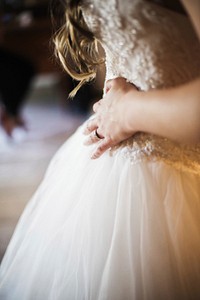 Bride and groom on wedding day. Free public domain CC0 photo.