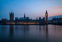 View of the Wesminter palace from the River Thames. Free public domain CC0 photo.