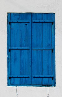 Blue wooden window, background photo. Free public domain CC0 image.