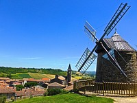 Old windmill in countryside. Free public domain CC0 image.