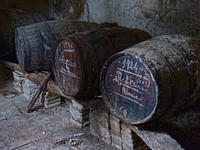 Wine barrels. Free public domain CC0 photo.