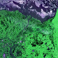 Yukon Kuskokwim river satellite view. Free public domain CC0 photo.