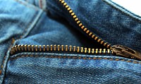 Jeans zipper closeup. Free public domain CC0 photo.