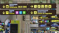 Airport signs. Free public domain CC0 image