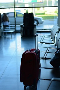 Left luggage at airport. Free public domain CC0 photo.