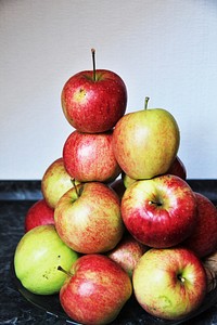 Closeup on pile of red apples. Free public domain CC0 photo.