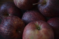 Closeup on pile of red apples. Free public domain CC0 photo.