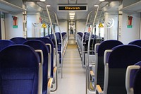 Seats in a train. Free public domain CC0 photo.