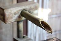 Wooden faucet, background photo. Free public domain CC0 image.