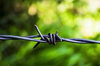 Barbed wire fence, security protection. Free public domain CC0 image