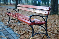 Park bench. Free public domain CC0 photo