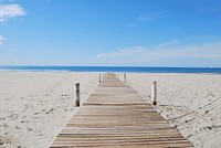 Boardwalk at seaside. Free public domain CC0 image.