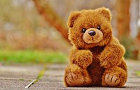 Cute teddy bear, stuffed animal background. Free public domain CC0 photo.