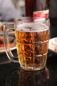 Beer mug, cold alcohol drink. Free public domain CC0 image