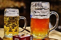 Beer mug, cold alcohol drink. Free public domain CC0 image