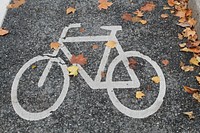 Bike road, bicycle sign. Free public domain CC0 image