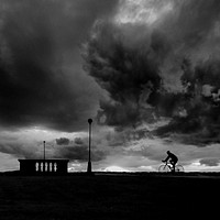 Biker on a biking tour. Free public domain CC0 photo.