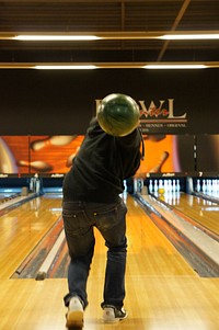 Fun at the bowling alley. Free public domain CC0 photo.