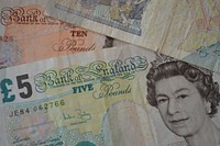 Pound bank notes close up. Free public domain CC0 image.