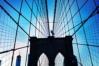 Brooklyn bridge close up silhouette. Free public domain CC0 image.